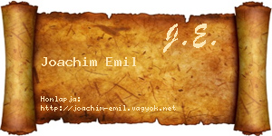 Joachim Emil névjegykártya